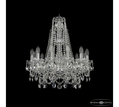 Подвесная люстра Bohemia Ivele Crystal 1411/12/195/XL-65 Ni Подвесная люстра Bohemia Ivele Crystal 1411/12/195/XL-65 Ni
