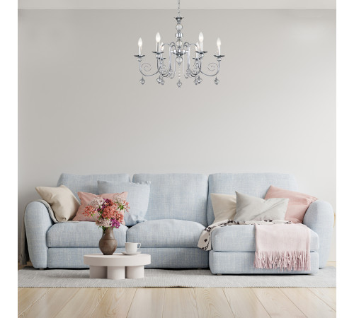 Подвесная люстра Escada Shine 678/6PL Chrome Подвесная люстра Escada Shine 678/6PL Chrome