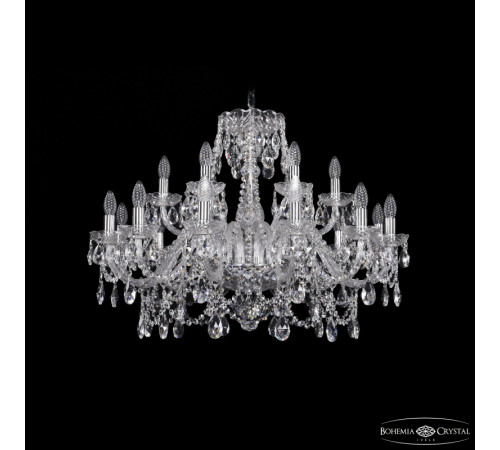 Подвесная люстра Bohemia Ivele Crystal 1411/12+6/300 Ni Подвесная люстра Bohemia Ivele Crystal 1411/12+6/300 Ni
