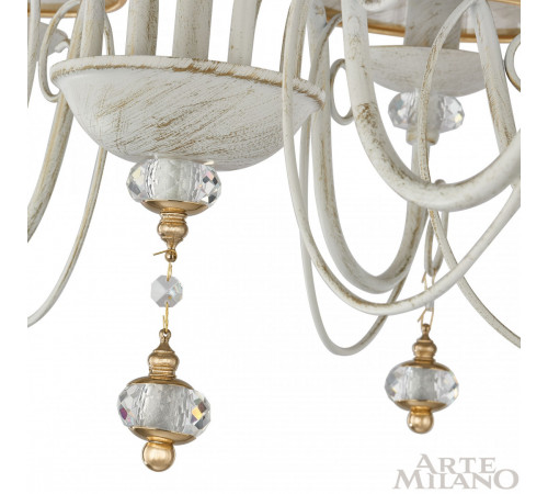 Подвесная люстра Arte Milano 347620/8 WT+G Подвесная люстра Arte Milano 347620/8 WT+G