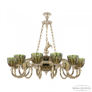 Подвесная люстра Bohemia Ivele Crystal Verona 72003P/12/300 GW P1 U Amber-Green/H-1I FH1B