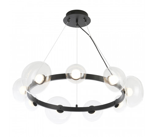 Подвесная люстра Crystal Lux BOSQUE SP9 BLACK/TRANSPARENT Подвесная люстра Crystal Lux BOSQUE SP9 BLACK/TRANSPARENT