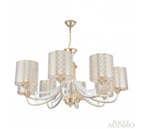 Подвесная люстра Arte Milano Florentia-3387 303387/8 Wh/Gd Подвесная люстра Arte Milano Florentia-3387 303387/8 Wh/Gd
