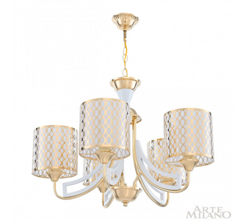 Подвесная люстра Arte Milano Florentia-3387 303387/5 Wh/Gd Подвесная люстра Arte Milano Florentia-3387 303387/5 Wh/Gd