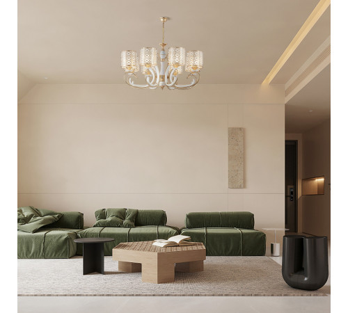Подвесная люстра Arte Milano Florentia-1237 301237/8 Wh/Gd Подвесная люстра Arte Milano Florentia-1237 301237/8 Wh/Gd