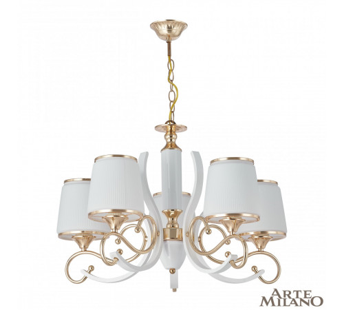 Подвесная люстра Arte Milano Florentia-3857 303857/5 Wh/Gd Подвесная люстра Arte Milano Florentia-3857 303857/5 Wh/Gd
