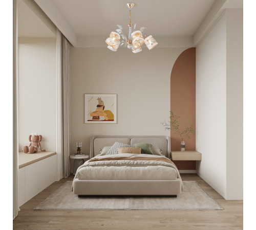 Подвесная люстра Arte Milano Amalfi 333026/5 WT+FGD Подвесная люстра Arte Milano Amalfi 333026/5 WT+FGD