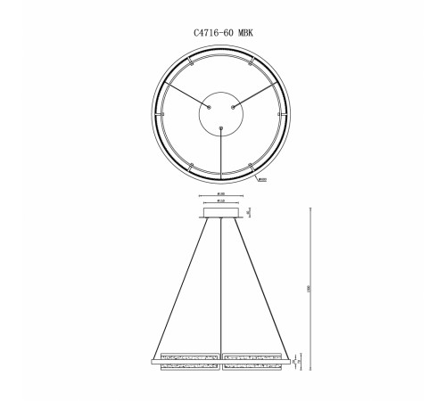 Подвесная люстра iLedex Meridian C4716-60 MBK Подвесная люстра iLedex Meridian C4716-60 MBK