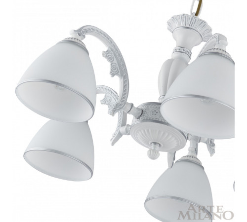 Подвесная люстра Arte Milano 340837/5 WT+SL Подвесная люстра Arte Milano 340837/5 WT+SL