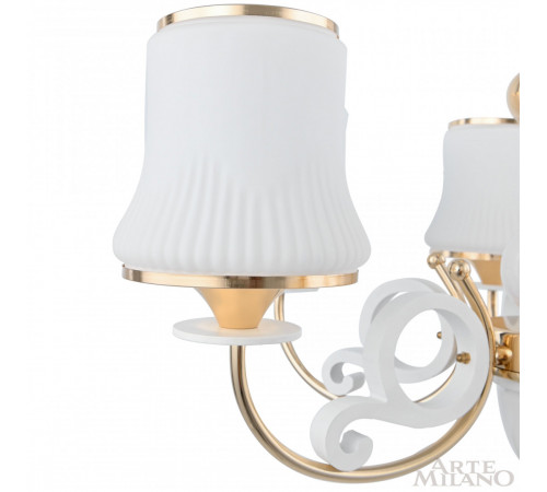 Подвесная люстра Arte Milano Florentia-1097 301097/6 Wh/Gd Подвесная люстра Arte Milano Florentia-1097 301097/6 Wh/Gd