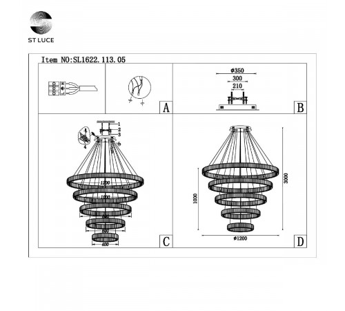 Подвесная люстра ST Luce Tivoli SL1622.113.05 Подвесная люстра ST Luce Tivoli SL1622.113.05