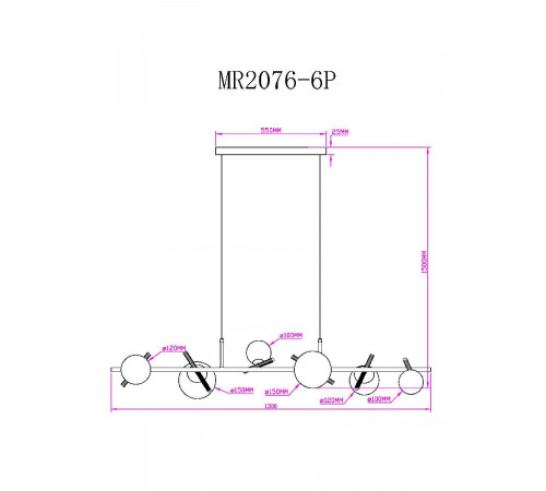Подвесная люстра Myfar Francis MR2076-6P Подвесная люстра Myfar Francis MR2076-6P