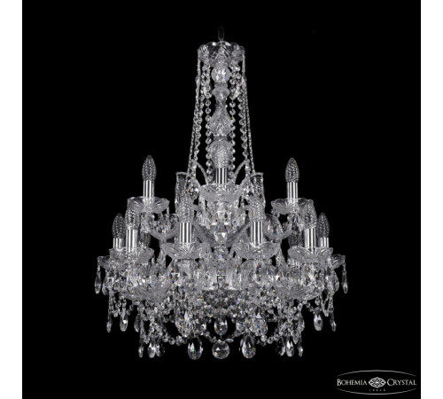 Подвесная люстра Bohemia Ivele Crystal 1411/10+5/195/h-77/2d Ni