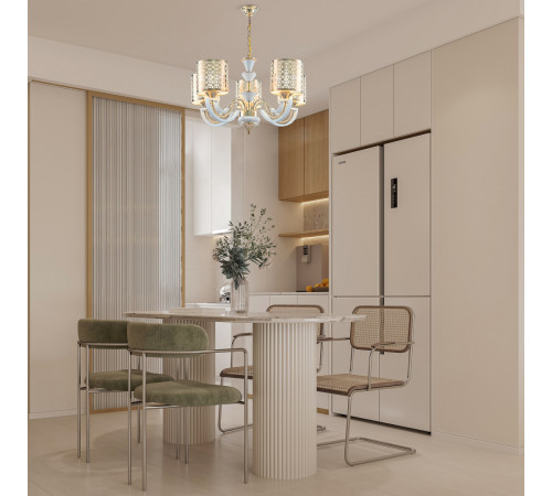 Подвесная люстра Arte Milano Florentia-8857 308857/5 Wh/Gd Подвесная люстра Arte Milano Florentia-8857 308857/5 Wh/Gd