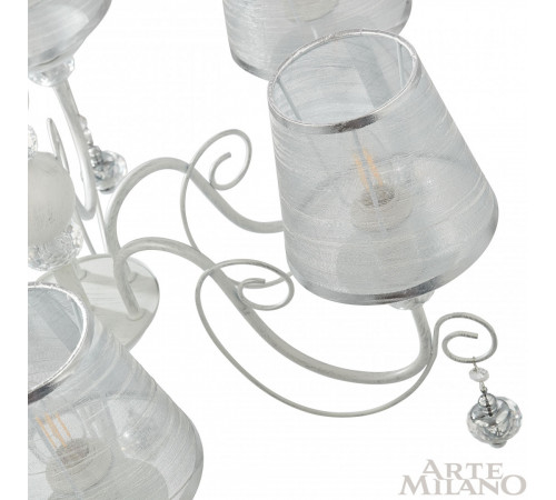 Подвесная люстра Arte Milano 347620/6 WT+SL Подвесная люстра Arte Milano 347620/6 WT+SL