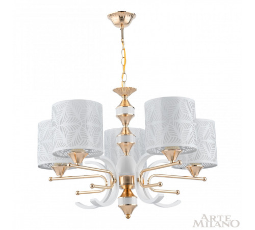 Подвесная люстра Arte Milano Florentia-2097 302097/5 Wh/Gd Подвесная люстра Arte Milano Florentia-2097 302097/5 Wh/Gd