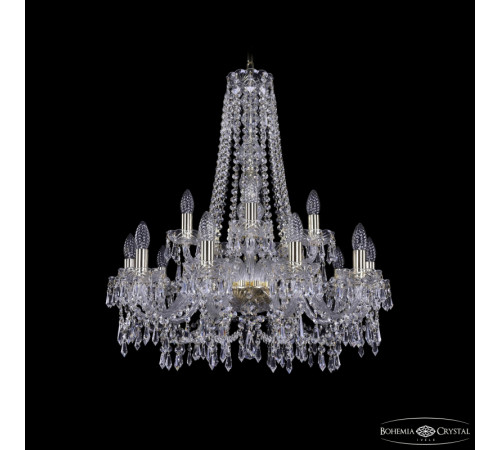 Подвесная люстра Bohemia Ivele Crystal 1403/10+5/240/h-76 G Подвесная люстра Bohemia Ivele Crystal 1403/10+5/240/h-76 G