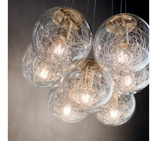 Подвесная люстра Ideal Lux Mapa Sat SP7 Ottone 176000 Подвесная люстра Ideal Lux Mapa Sat SP7 Ottone 176000