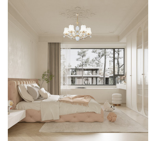 Подвесная люстра Arte Milano Florentia-3987 303987/6 Wh/Gd Подвесная люстра Arte Milano Florentia-3987 303987/6 Wh/Gd