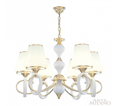 Подвесная люстра Arte Milano Florentia-2387 302387/6 Wh/Gd Подвесная люстра Arte Milano Florentia-2387 302387/6 Wh/Gd