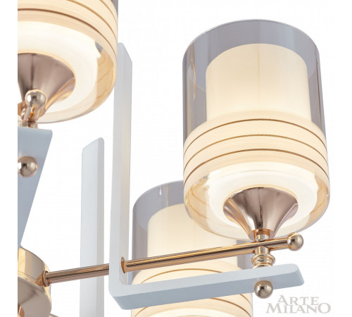 Подвесная люстра Arte Milano Florentia-6087 306087/8 Wh/Gd Подвесная люстра Arte Milano Florentia-6087 306087/8 Wh/Gd