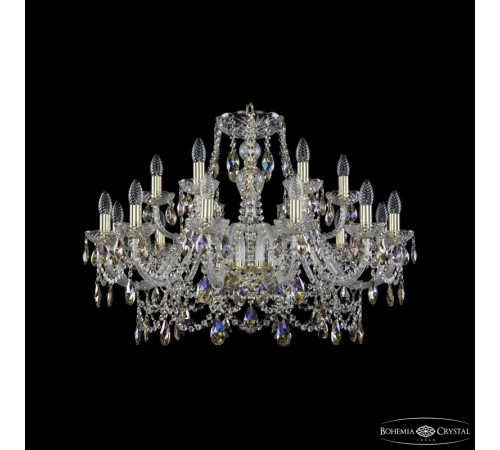 Подвесная люстра Bohemia Ivele Crystal 1411/12+6/300 G K801 Подвесная люстра Bohemia Ivele Crystal 1411/12+6/300 G K801