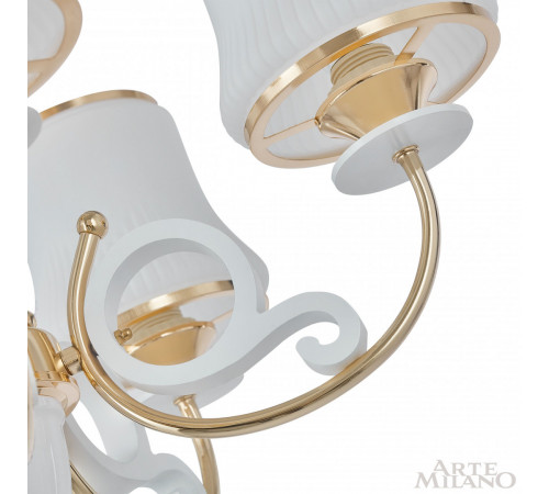 Подвесная люстра Arte Milano Florentia-1097 301097/8 Wh/Gd Подвесная люстра Arte Milano Florentia-1097 301097/8 Wh/Gd