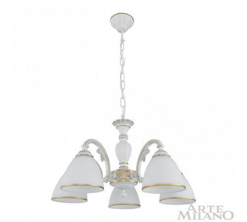 Подвесная люстра Arte Milano 340837/5 WT+G Подвесная люстра Arte Milano 340837/5 WT+G