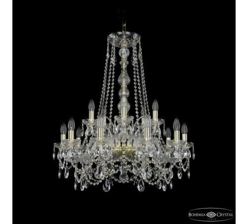 Подвесная люстра Bohemia Ivele Crystal 1411/10+5/240/h-84 G Подвесная люстра Bohemia Ivele Crystal 1411/10+5/240/h-84 G