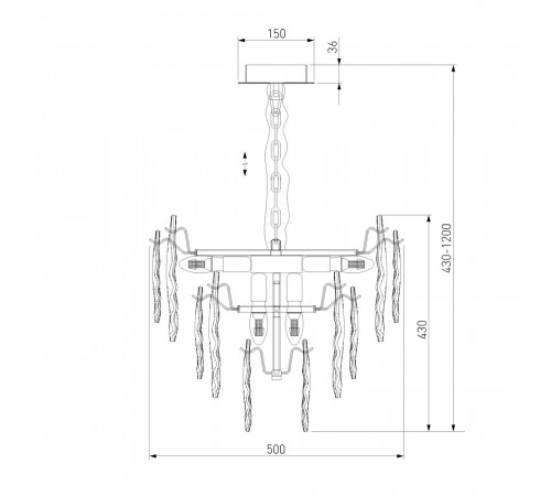 Подвесная люстра Bogates Leaf 369/8 a065314 Подвесная люстра Bogates Leaf 369/8 a065314