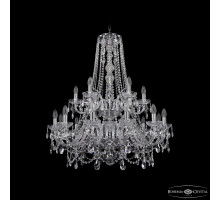 Подвесная люстра Bohemia Ivele Crystal 1411/12+6/300/h-93/2d Ni