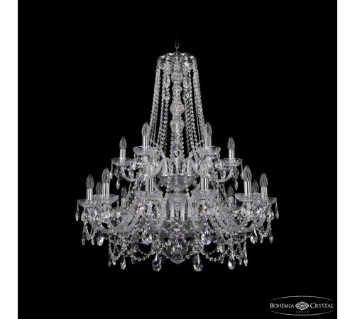 Подвесная люстра Bohemia Ivele Crystal 1411/12+6/300/h-93/2d Ni Подвесная люстра Bohemia Ivele Crystal 1411/12+6/300/h-93/2d Ni