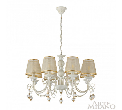 Подвесная люстра Arte Milano 347620/8 WT+G Подвесная люстра Arte Milano 347620/8 WT+G