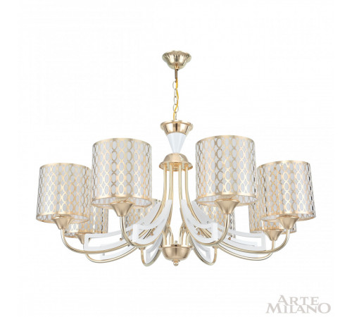 Подвесная люстра Arte Milano Florentia-3387 303387/8 Wh/Gd Подвесная люстра Arte Milano Florentia-3387 303387/8 Wh/Gd