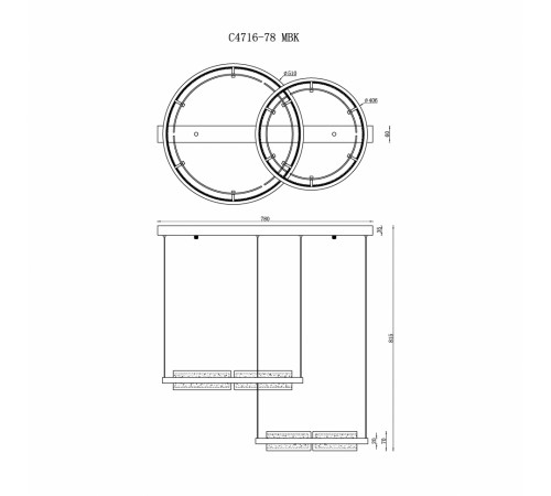 Подвесная люстра iLedex Meridian C4716-78 MBK Подвесная люстра iLedex Meridian C4716-78 MBK