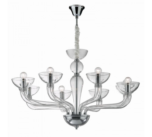 Подвесная люстра Ideal Lux Casanova SP8 Trasparente 044255 Подвесная люстра Ideal Lux Casanova SP8 Trasparente 044255