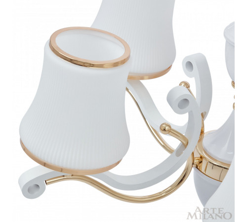 Подвесная люстра Arte Milano Florentia-3987 303987/5 Wh/Gd Подвесная люстра Arte Milano Florentia-3987 303987/5 Wh/Gd