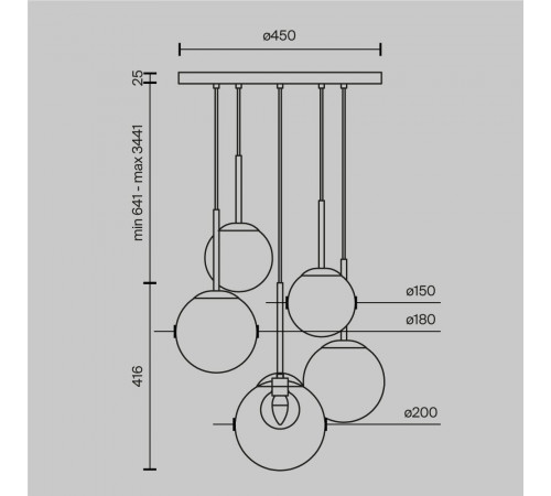Подвесная люстра Maytoni Basic form MOD521PL-05G Подвесная люстра Maytoni Basic form MOD521PL-05G
