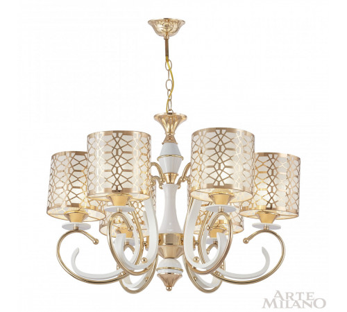 Подвесная люстра Arte Milano Florentia-1237 301237/6 Wh/Gd Подвесная люстра Arte Milano Florentia-1237 301237/6 Wh/Gd