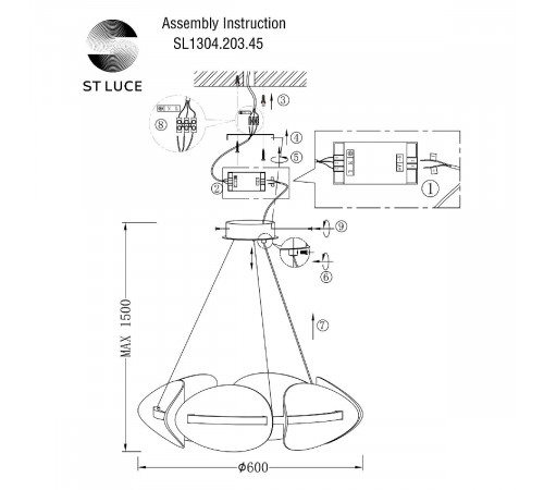 Подвесная люстра ST Luce Etoile SL1304.203.45 Подвесная люстра ST Luce Etoile SL1304.203.45