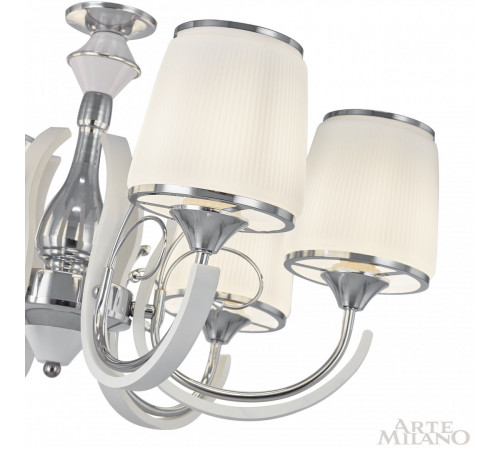 Подвесная люстра Arte Milano Florentia-9247 309247/5 Wh/Ni Подвесная люстра Arte Milano Florentia-9247 309247/5 Wh/Ni