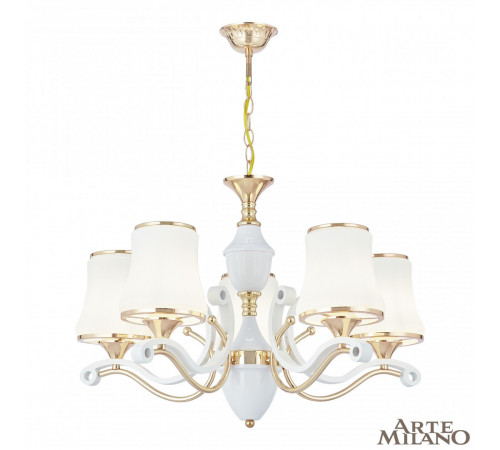 Подвесная люстра Arte Milano Florentia-3987 303987/5 Wh/Gd Подвесная люстра Arte Milano Florentia-3987 303987/5 Wh/Gd