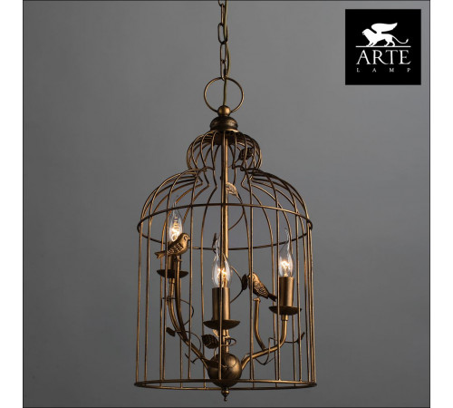 Подвесная люстра Arte Lamp Gabbia A1865SP-3BG Подвесная люстра Arte Lamp Gabbia A1865SP-3BG