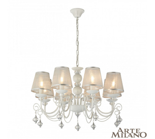 Подвесная люстра Arte Milano 347620/8 WT+SL Подвесная люстра Arte Milano 347620/8 WT+SL