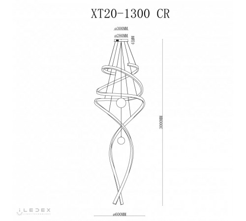 Подвесная люстра iLedex Axis XT20-1300 CR