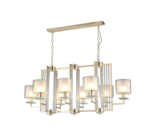 Подвесная люстра Crystal Lux Nicolas NICOLAS SP8 L1000 GOLD/WHITE Подвесная люстра Crystal Lux Nicolas NICOLAS SP8 L1000 GOLD/WHITE