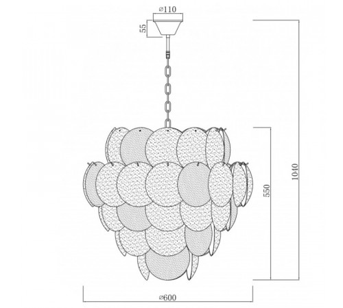 Подвесная люстра iLamp Rivoli 15617-14 CR+MULT