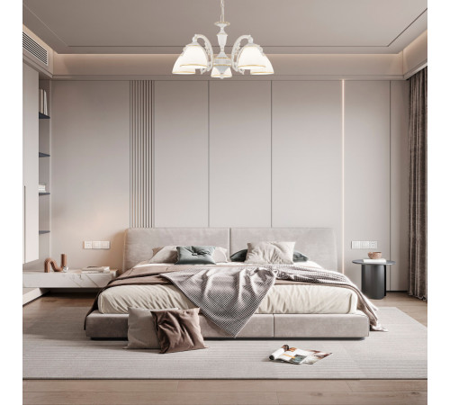 Подвесная люстра Arte Milano 341837/5 WT+G Подвесная люстра Arte Milano 341837/5 WT+G