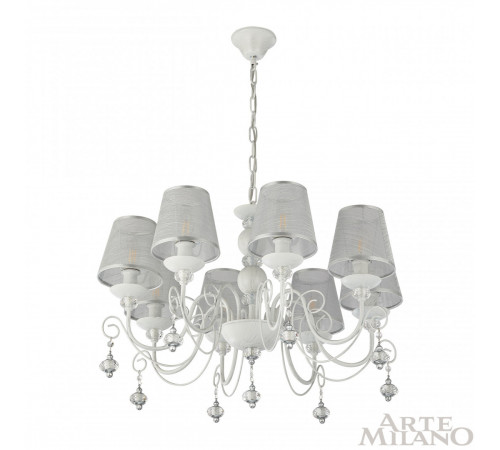 Подвесная люстра Arte Milano 347620/8 WT+SL Подвесная люстра Arte Milano 347620/8 WT+SL