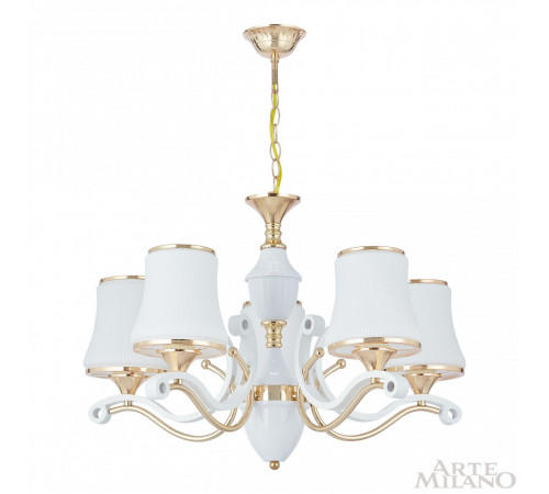 Подвесная люстра Arte Milano Florentia-3987 303987/5 Wh/Gd Подвесная люстра Arte Milano Florentia-3987 303987/5 Wh/Gd